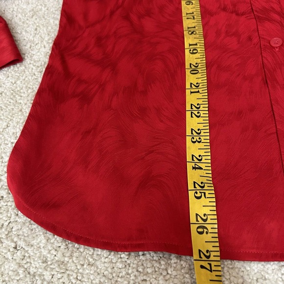 Equipment Femme Women's Long Sleeve Collared Button Down Blouse Red Size L - Picture 6 of 8